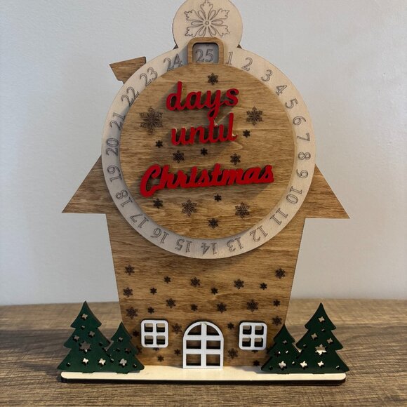 🎄 Wooden “Days Until Christmas” Countdown Sign | Handmade Holiday Décor - Picture 1 of 1